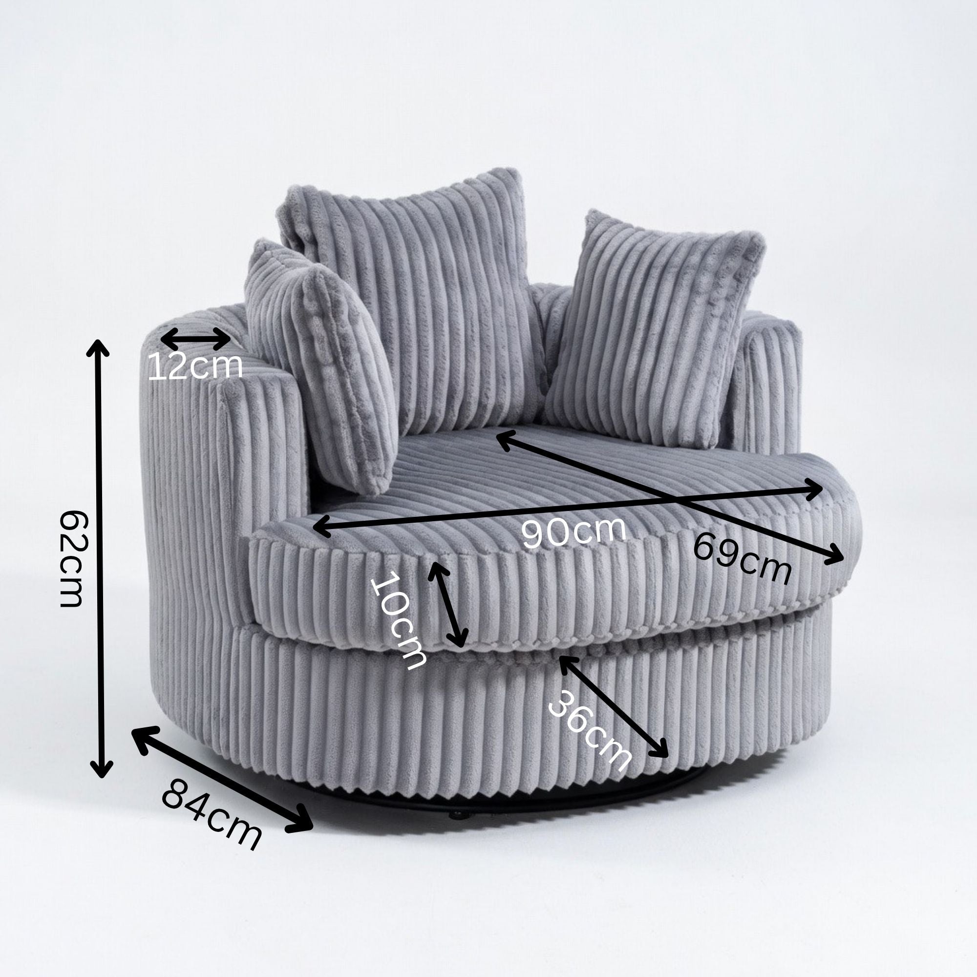 Swivel Accent Nursing Chair - Grey Ribbed