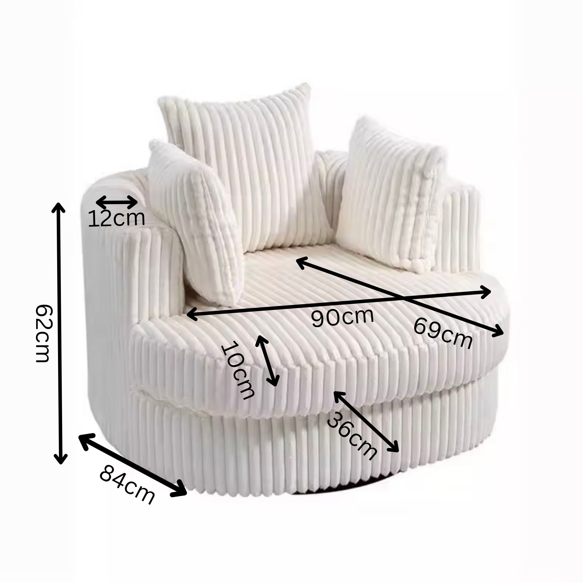 Swivel Accent Nursing Chair - Cream Ribbed