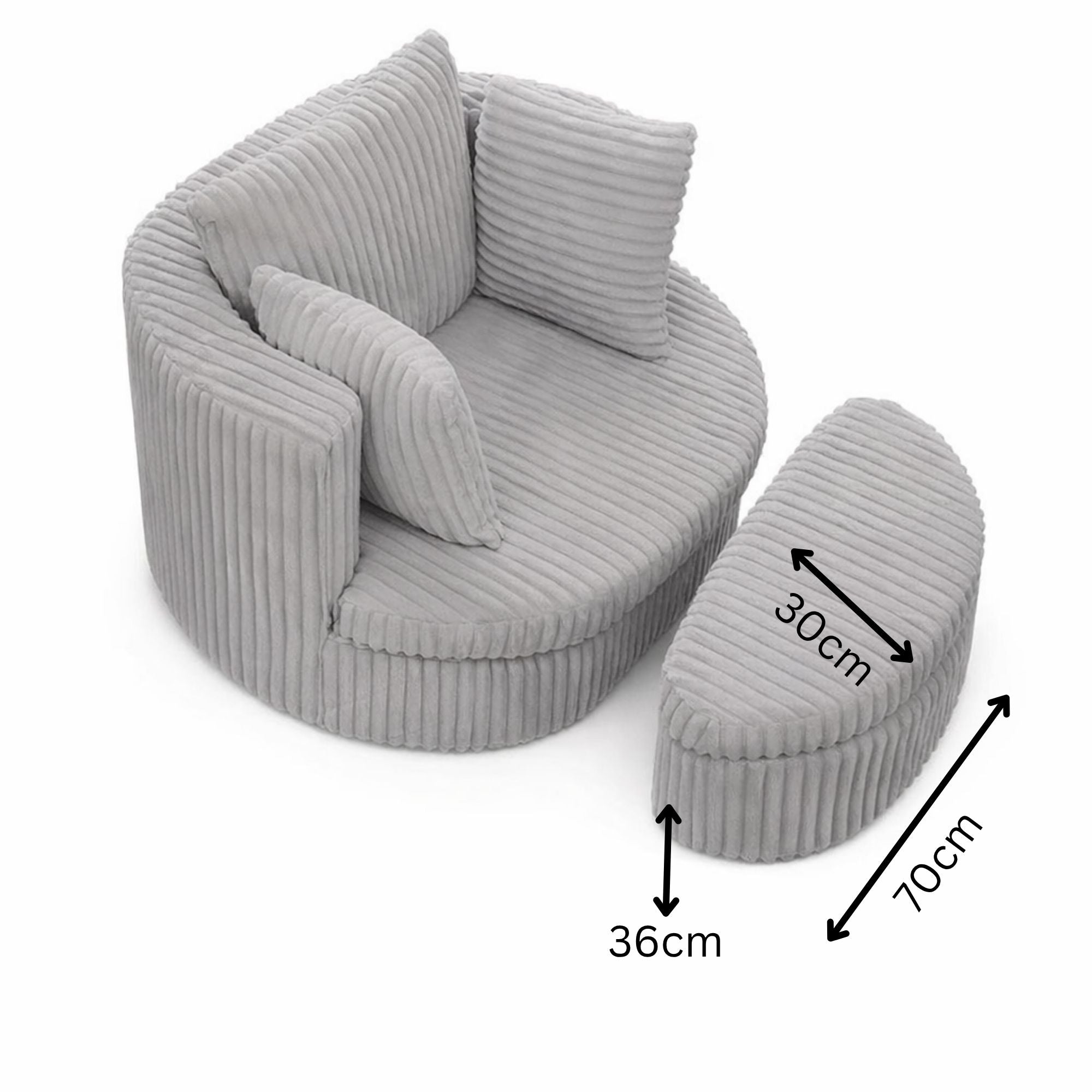 Swivel Accent Nursing Chair - Grey Ribbed