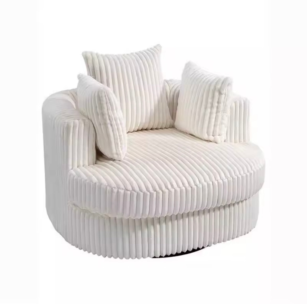 Swivel Accent Nursing Chair - Cream Ribbed