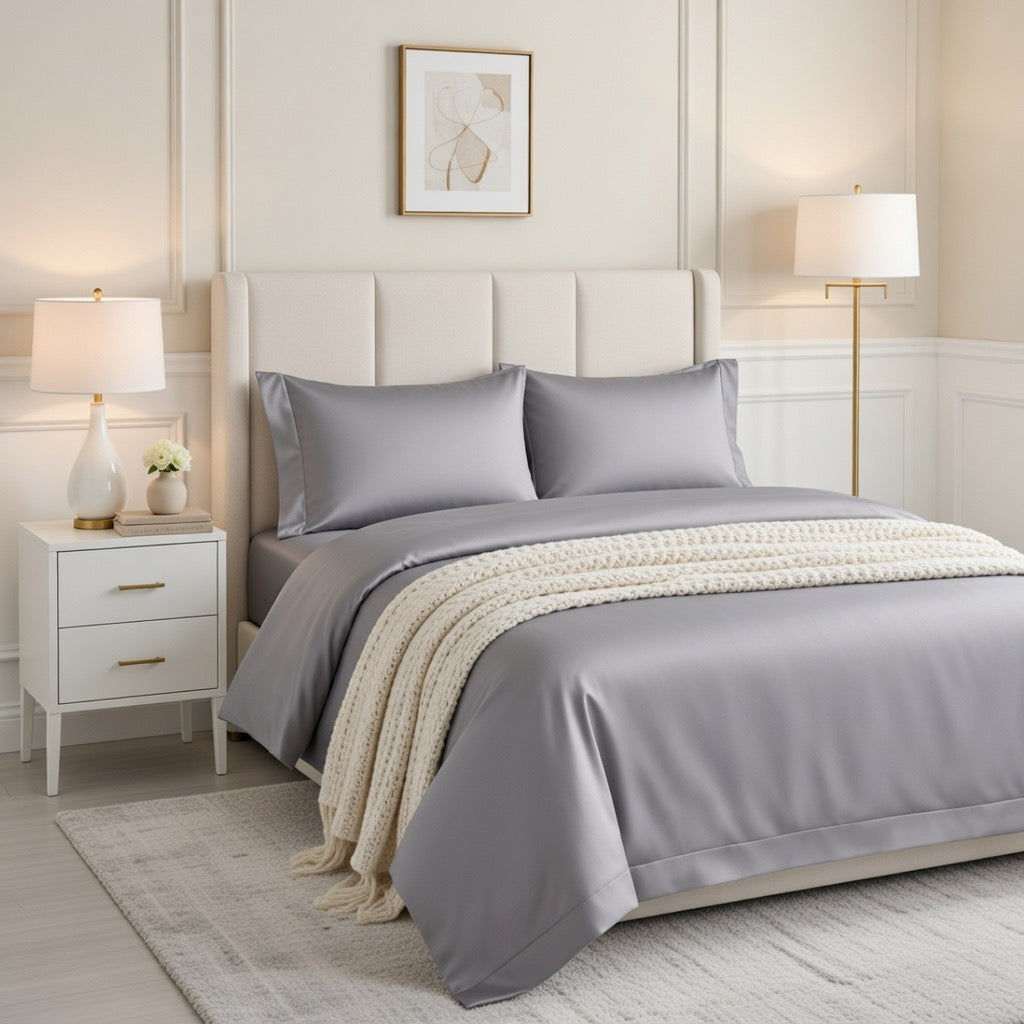 100% Organic Bamboo Bedding Set - Grey