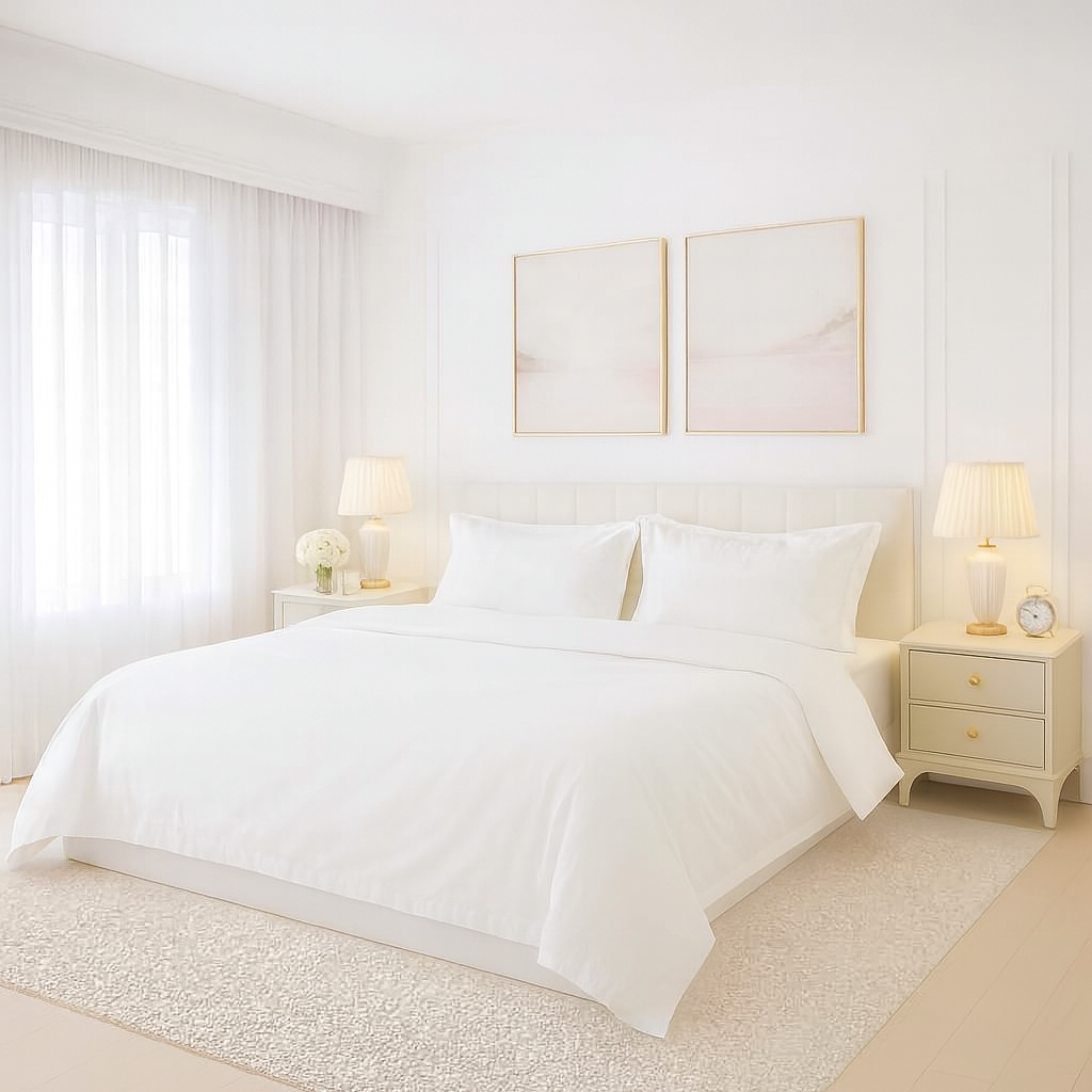 100% Organic Bamboo Bedding Set - White