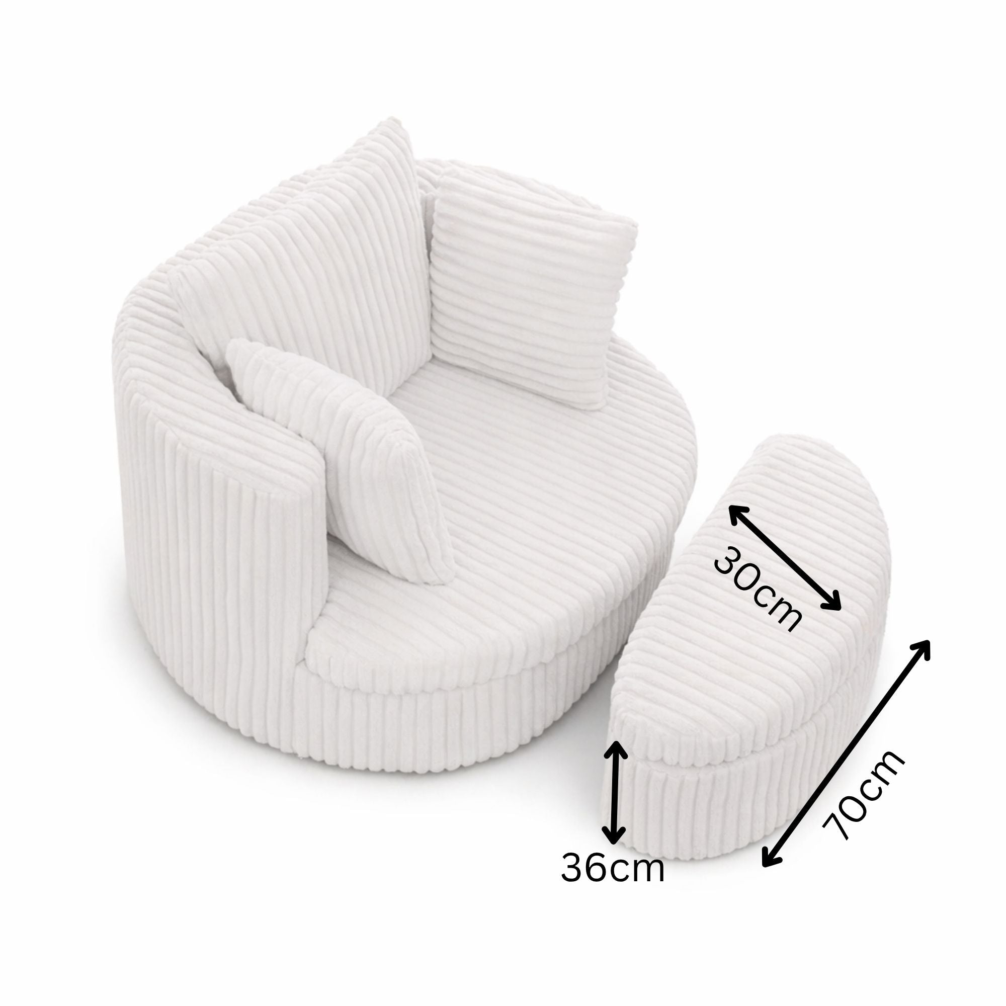 Swivel Accent Nursing Chair - Cream Ribbed